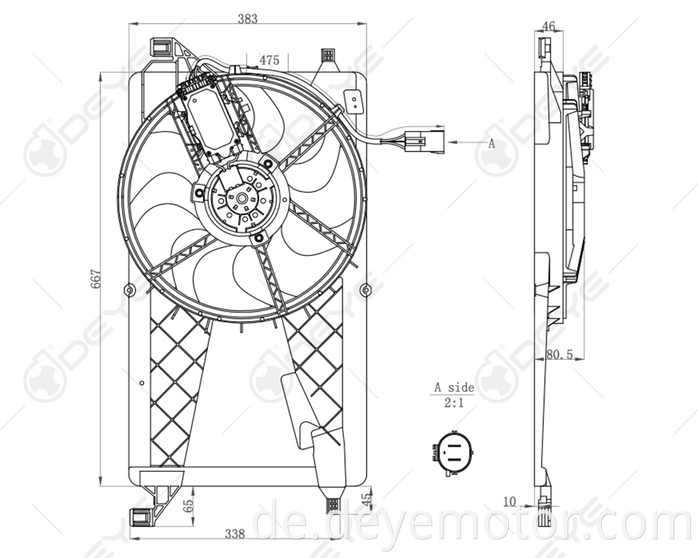 3M5H8C607VE 1306758 Autokühlerlüfter für FORD AUSTRALIAAFOCUS FOCUS C-MAX VOLVO S40 V50 C30